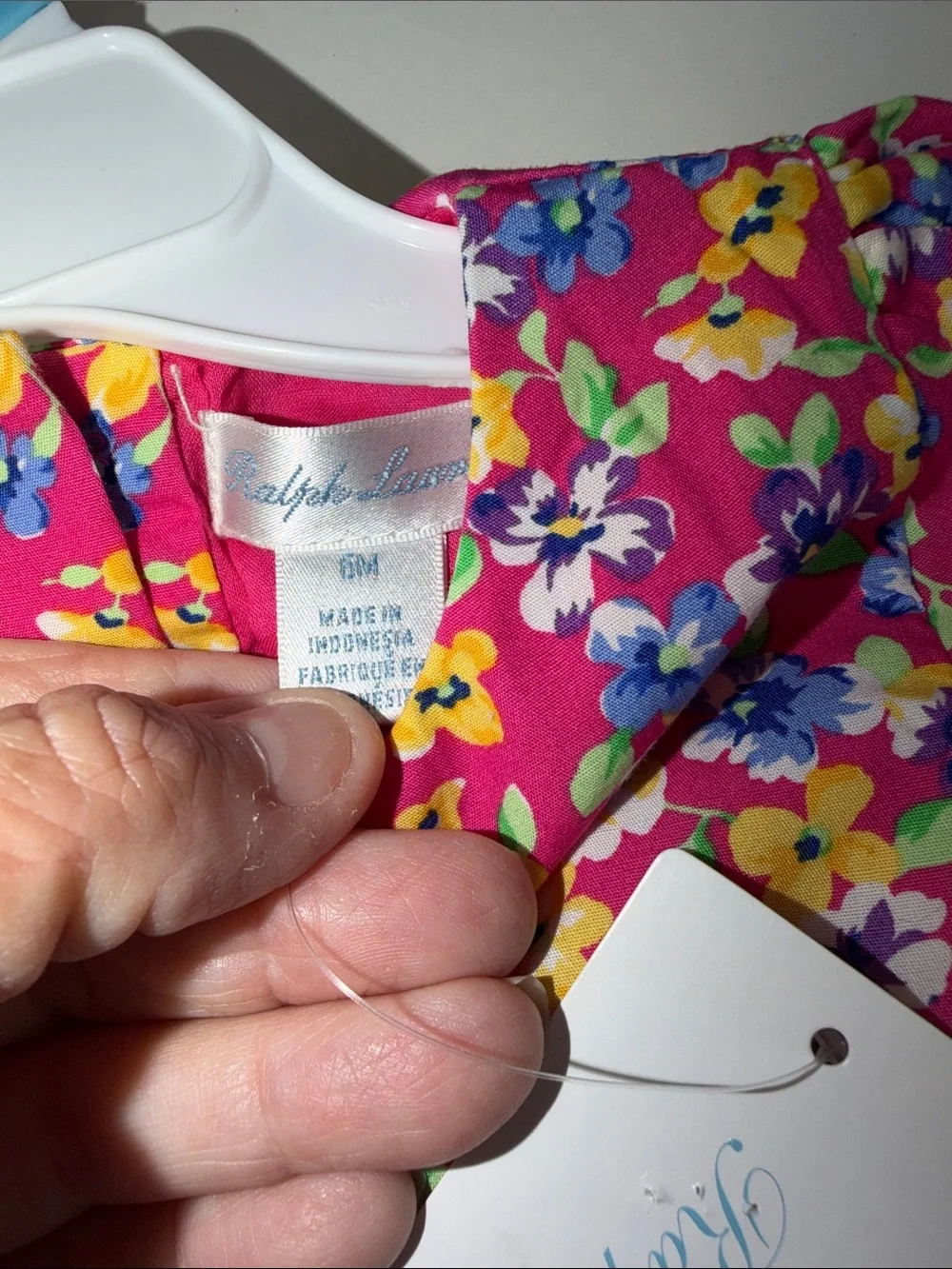 NWT Ralph Lauren Pink Floral Dress with Striped Bow